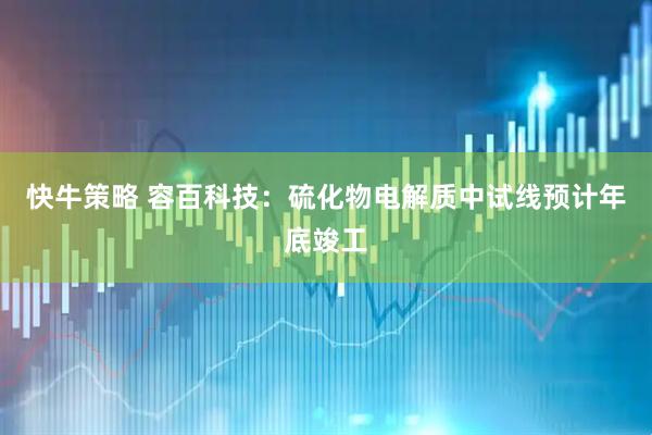 快牛策略 容百科技：硫化物电解质中试线预计年底竣工